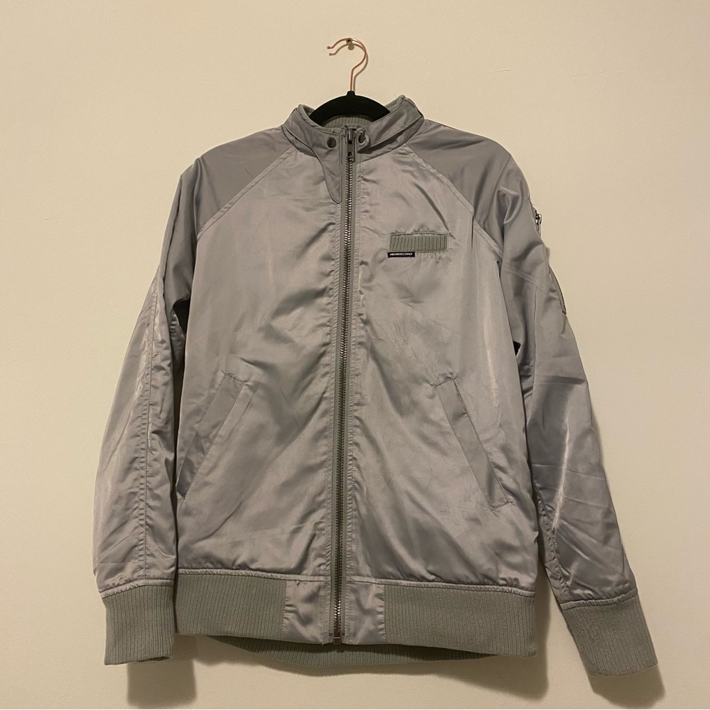 Members Only Extra Small Silver Washer Satin Boyfriend Jacket - Picture 16 of 16